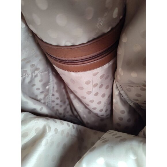 Madden Girl‎ Backpack Blue & Cream Stripe With Brown Trim Large - Picture 10 of 11